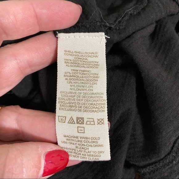 Free People off shoulder embroidered sleeve black size small - Picture 7 of 7